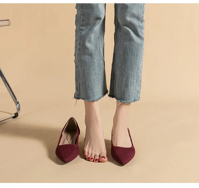 Women's Solid Color Flat Shoes Casual Fashion Breathable Non Slip Rubber Sole Pointed Non-Slip Comfortable Spring and Autumn