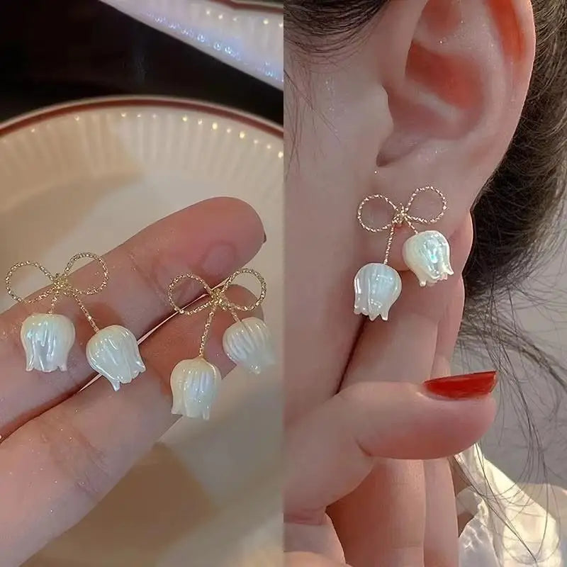 Korean Fashion Zircon Drop Earrings For Women Jewelry 2026 Trending New Luxury Women's Geometric Hoop Earrings Pendientes Gifts