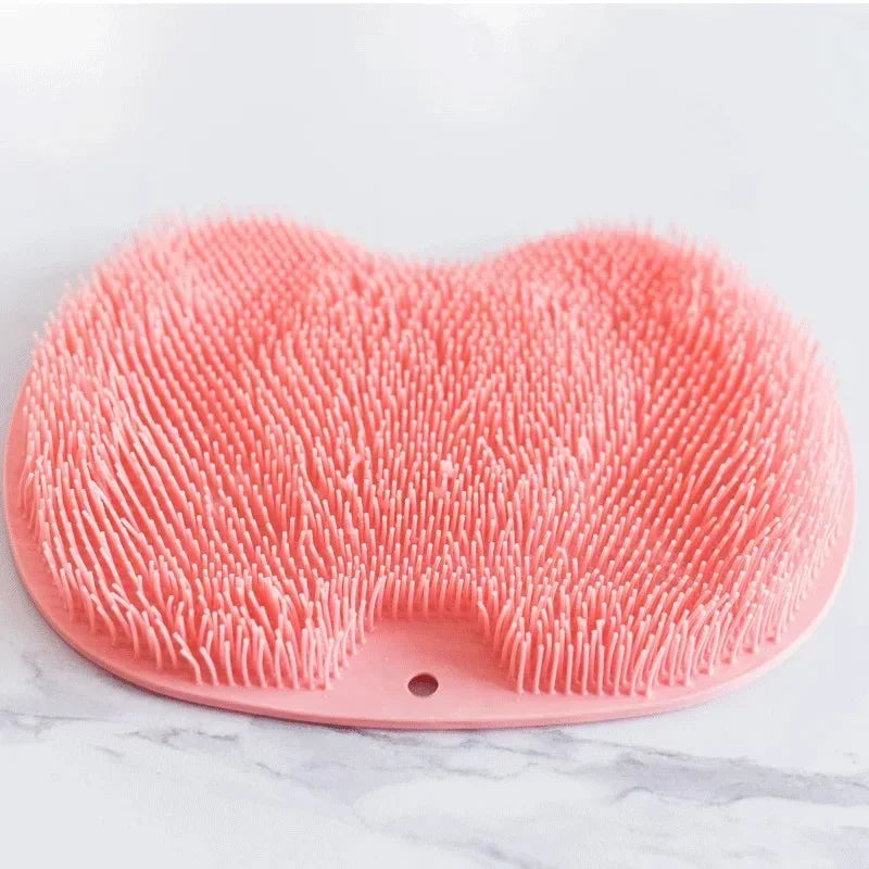 Silicone Massage Shower Mat Non-slip Wash Foot Pad Foot Exfoliating Bathroom Rub Back Brush with Sucker Bath Massage Brush Pad