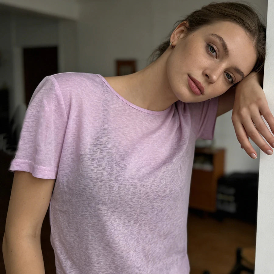 Hirsionsan 2025 Basic soft  T Shirts Women Summer autumn Long Sleeves Loose Bottom Tees Ladies Casual Knitted Soft Woman Tops