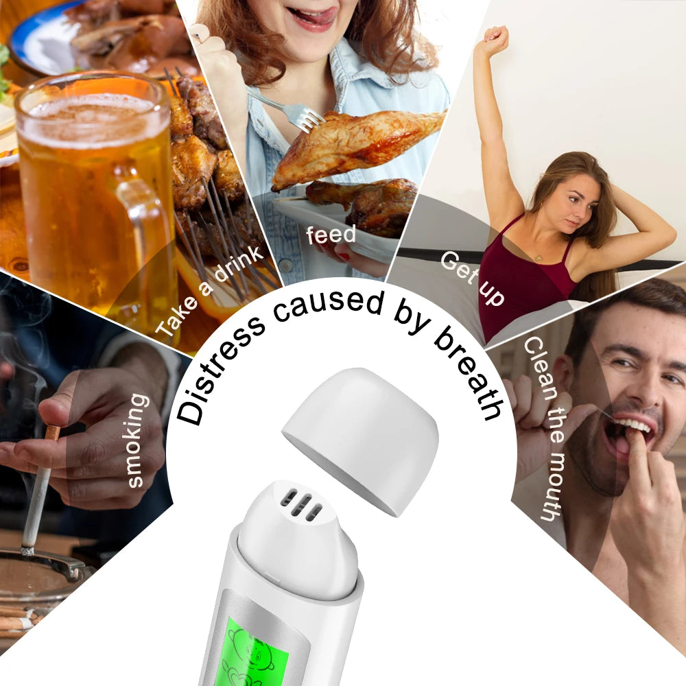 Oral Odor Tester, Portable Oral Health Monitor, Halitosis Tester with Built-in Battery, Charging Function