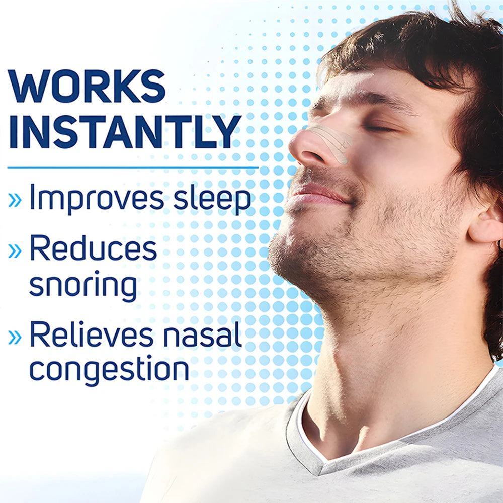 Breath Nasal Strips Works Instantly to Improve Sleep Reduce Snoring and Relieve Nose Congestion Due to Colds & Allergies