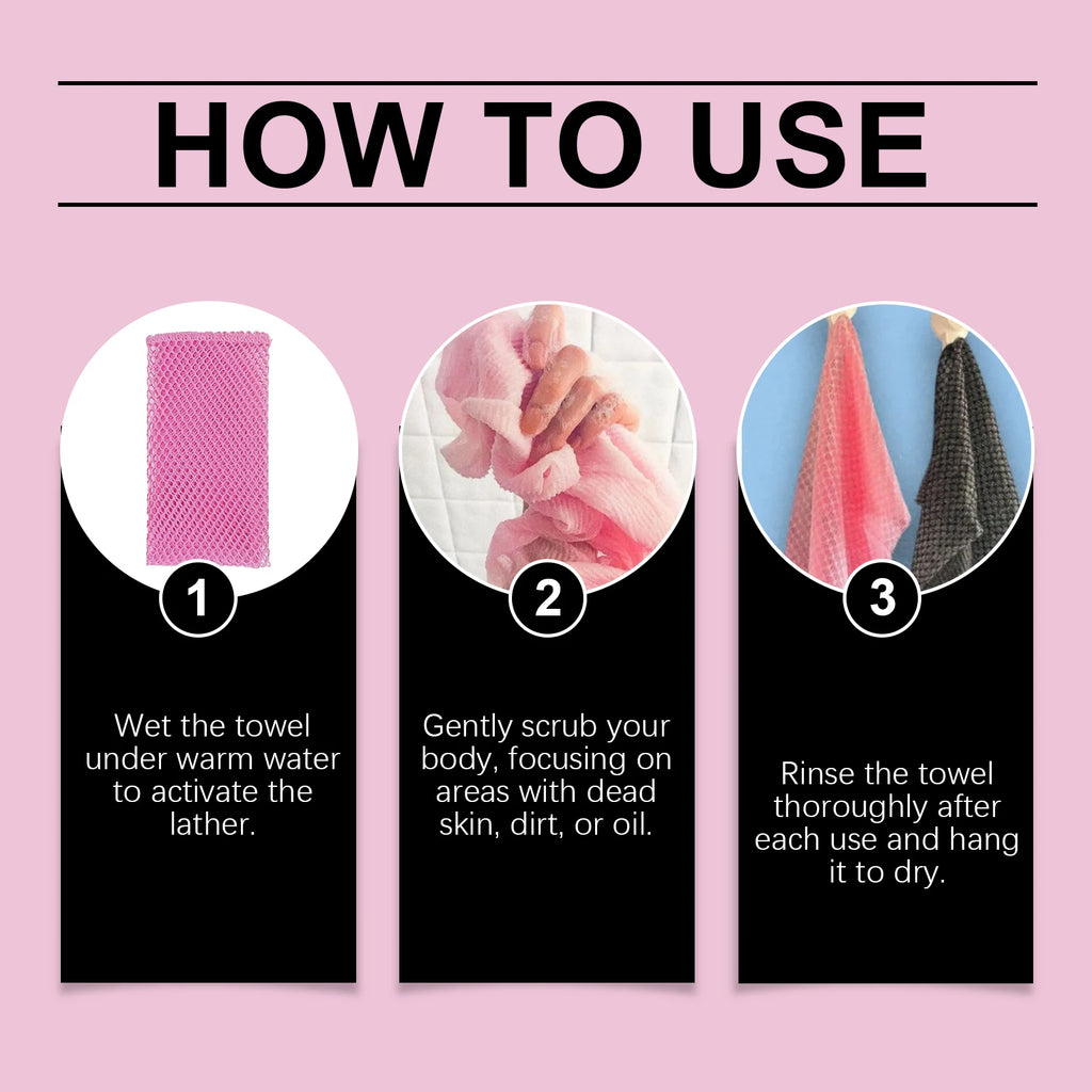 Back Scrub Washcloth For Body Exfoliating Shower Towel Cleansing Skin Polishing Cloth Oil Control Dirt Removal Bath Accessories