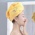 Coral plush thick dry hair cap cartoon embroidery absorbent triangle cap women's bath cap absorbent dry hair towel