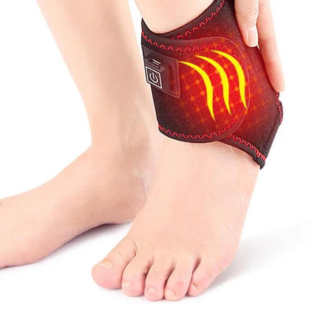 Electric USB Heating Ankle Pad Adjustable Temperature Electric Ankle Warmers Stabilizer Brace Foot Heating Pad Joint Relief