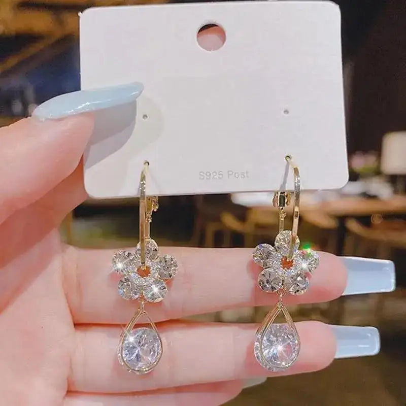 925 Silver Needle Korean Fashion Pearl Tassel Earrings For Women Jewelry 2026 Trending New Luxury Women's Zircon Pearl Earrings