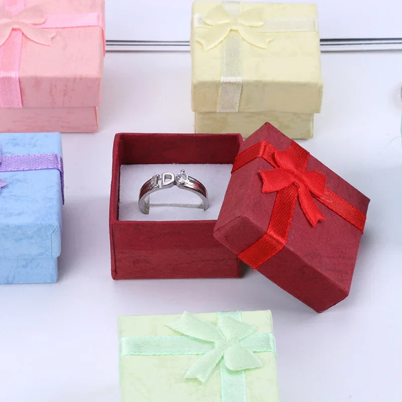 12pcs Paper Box Jewelry Packaging Box Multi-color Earrings Ring Box Jewelry Gift Holder 4*4*3CM Wholesale