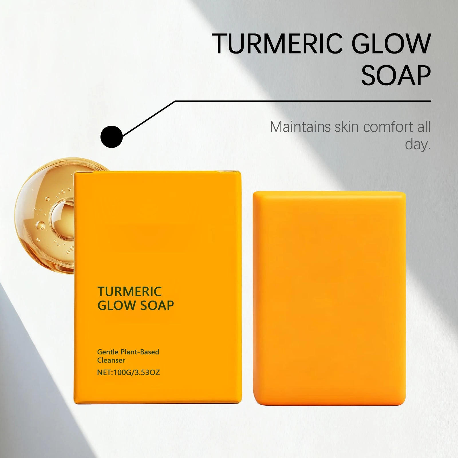 Turmeric Glow Soap Dark Spot Acne Removal Brightening Face Body Soap Even Skin Tone Moisturizing Deep Cleansing Nourishing Bar