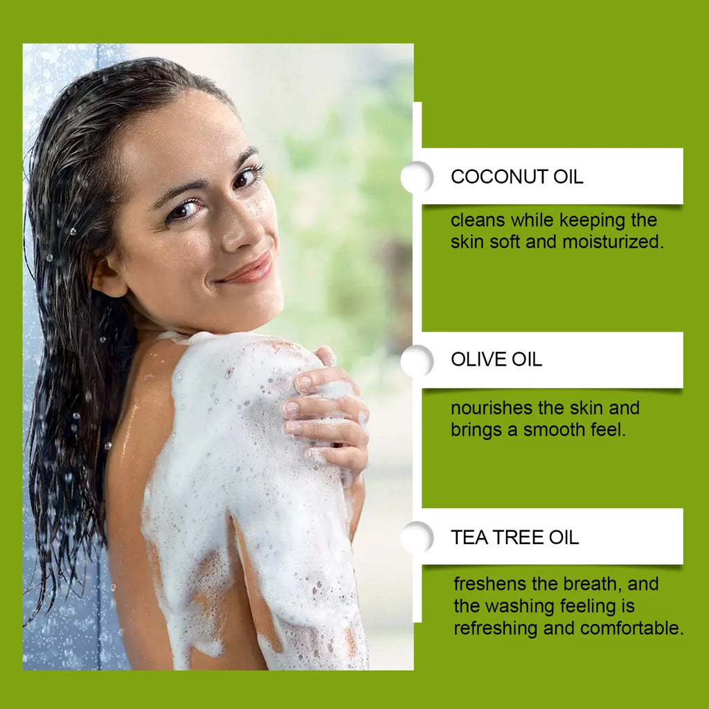 Tea Tree Oil Soap Bar Deep Cleansing Body Face Wash Oil Control Refresh Skin Comfort Bathing Comfort Moisturizing Skin Care