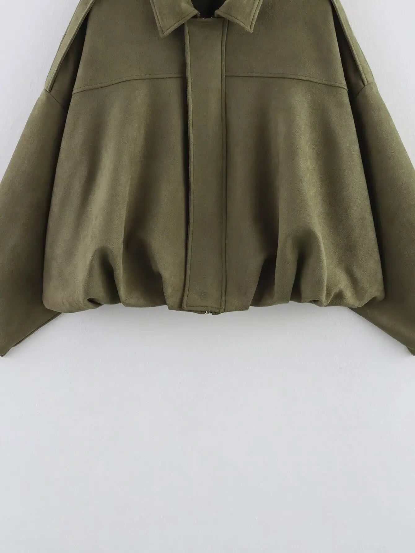 DUOPERI Women 2025 New Solid Bomber Jackets Lapel Neck Long Sleeves Female Elegance Chic Casual Jacket Tops