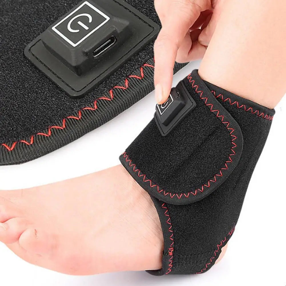 Electric USB Heating Ankle Pad Adjustable Temperature Electric Ankle Warmers Stabilizer Brace Foot Heating Pad Joint Relief