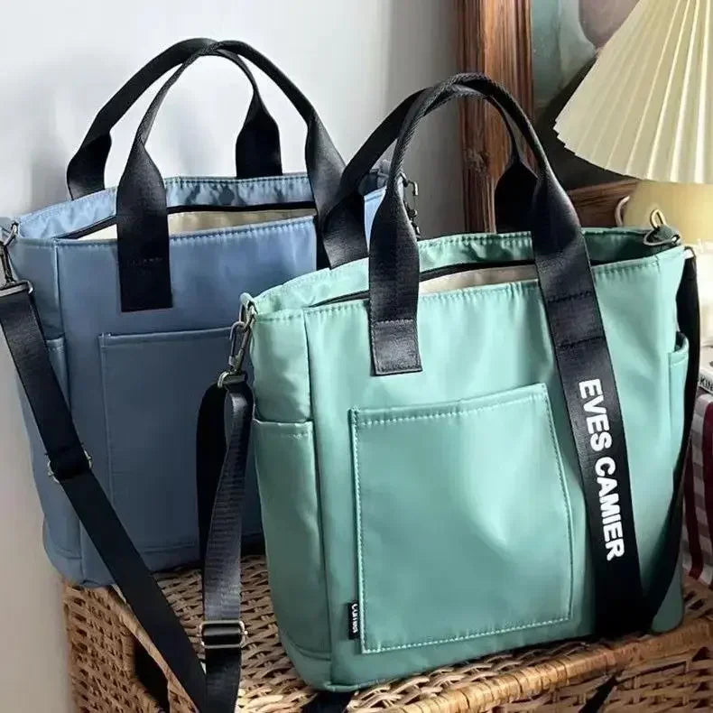 2024 New Casual Tote Large Capacity Shoulder Bag Nylon Waterproof Canvas Handbag Simple Fashion Messenger Bags for Schoolgirl