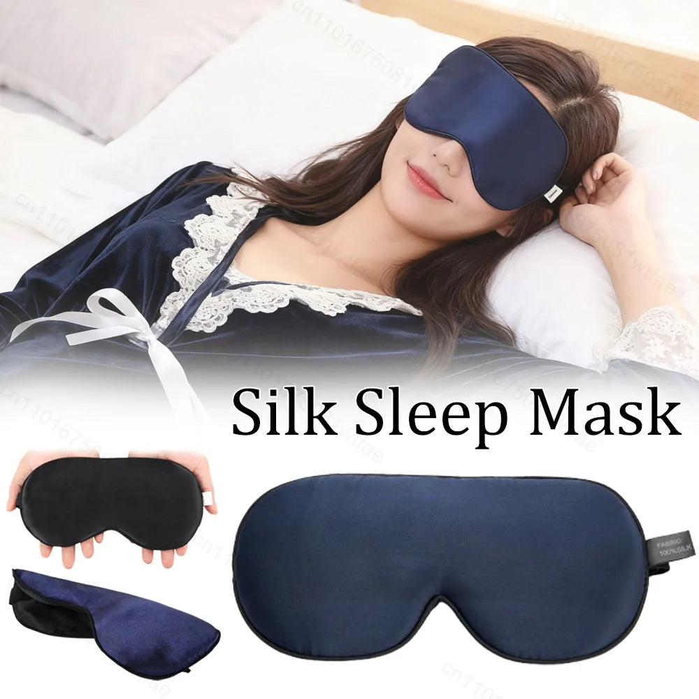Silk Sleep Mask 100% Light Blocking Travel Nap Lightweight Eyes Night Mask Health Blindfold Sleeping Shield Soft Eye Care Tools