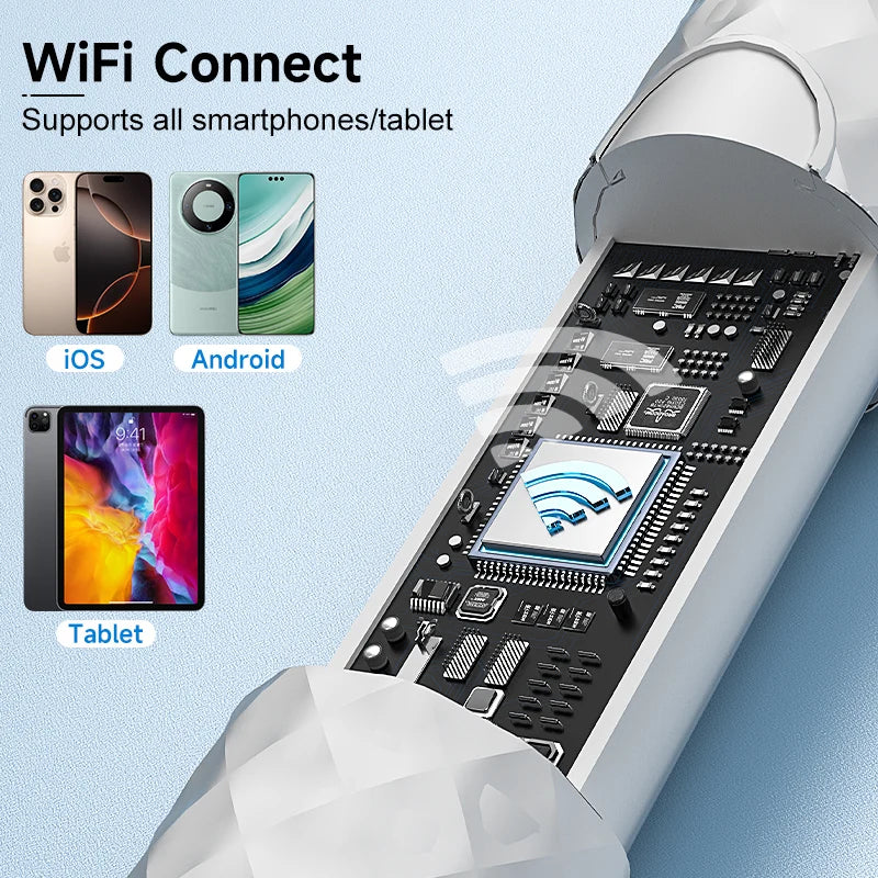 4.2mm Camera Viual WiFi Endoscope 1080P Camera for iOS/Android Phones Tablet Waterproof Ear Scope for Ear Cleaning Skin Check