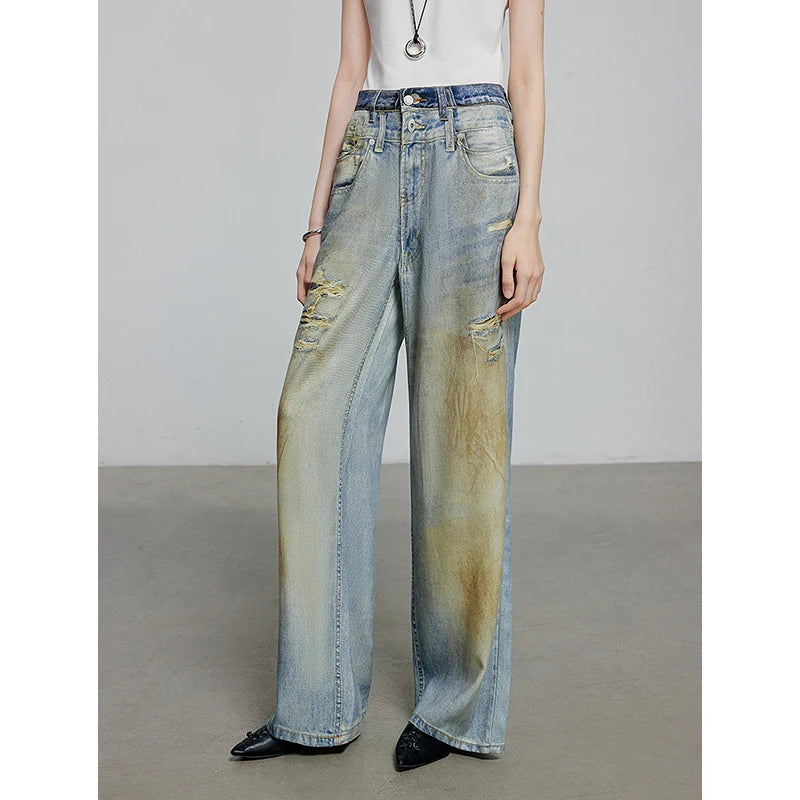 TOYOUTH Women Denim Jean 2025 Spring New Long Pants 8518053
