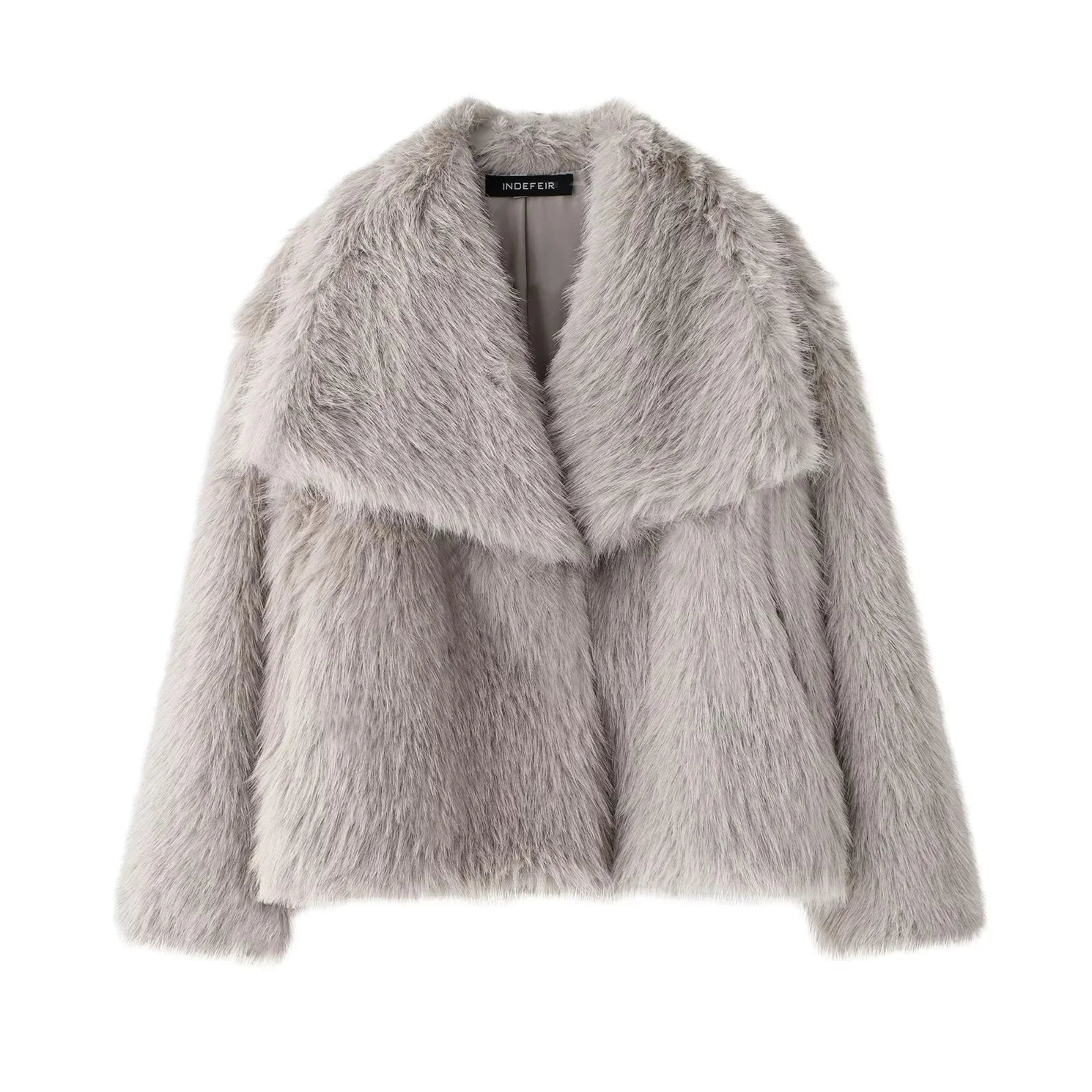 KONDALA 2026 Spring Summer Casual Faux Fur Brown Women Warm Jackets Valentine‘s Day Turn Down Collar Oversized Elegant Coats