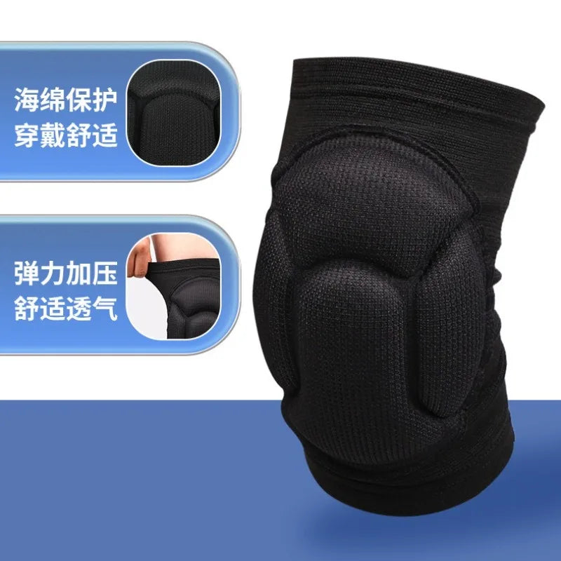 1PCS Thick Black Sponge Knee Pads Skin Friendly Breathable Turtle Shell Free Bending Knee Pads Health Protection Equipment