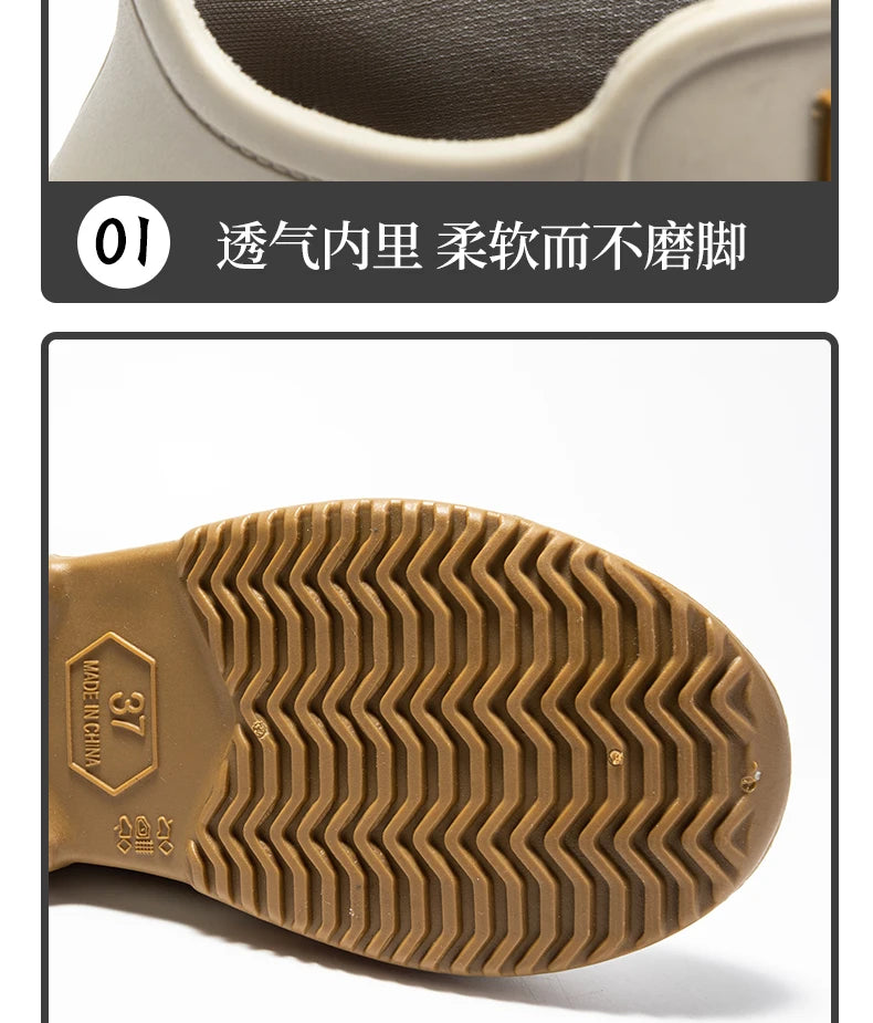Low-cylinder Rain Shoes for Men and Women: Outdoor Fishing Waterproof Shoes, Stylish Style for Outdoor Wear, Rain Boots
