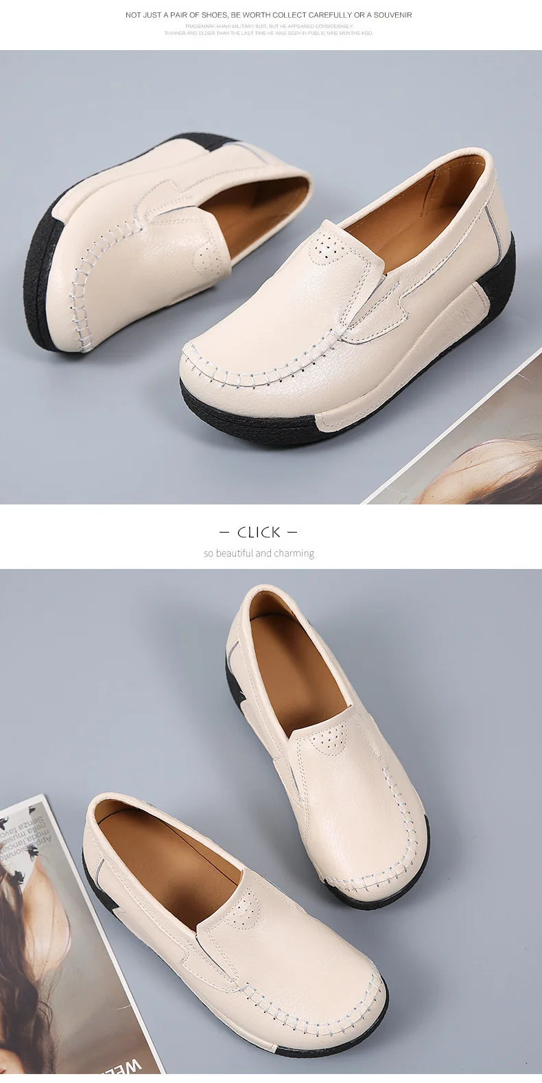 2022 Spring Autumn Women Flats Platform Loafers Ladies Genuine Leather Comfort Wedge Moccasins Orthopedic Slip On Casual Shoes