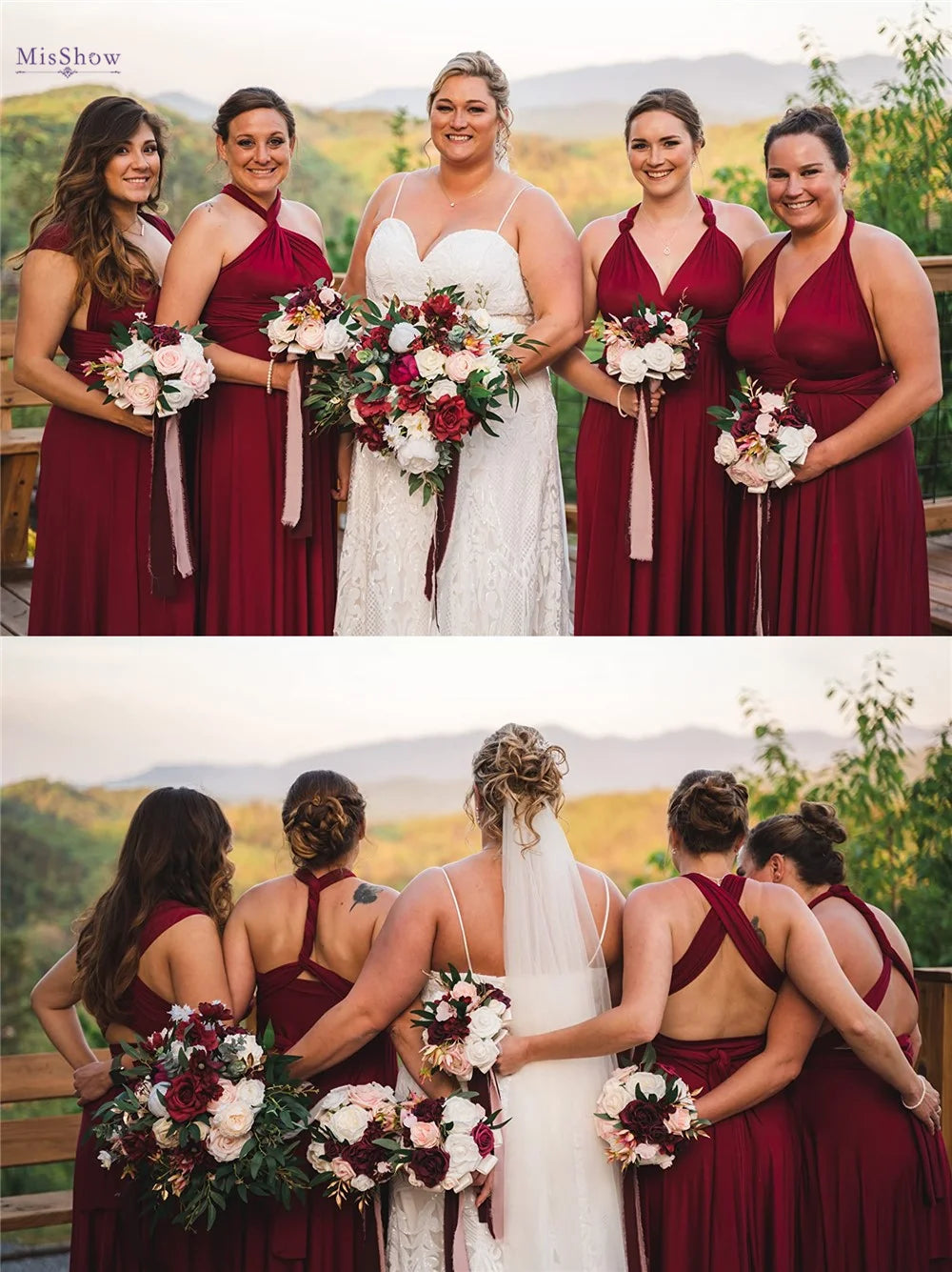 Plus Size Bridesmaid Dresses Women 2023 Infinity Dress Convertible Sexy Backless Multiway Milk Silk Wedding Evening Party Gowns