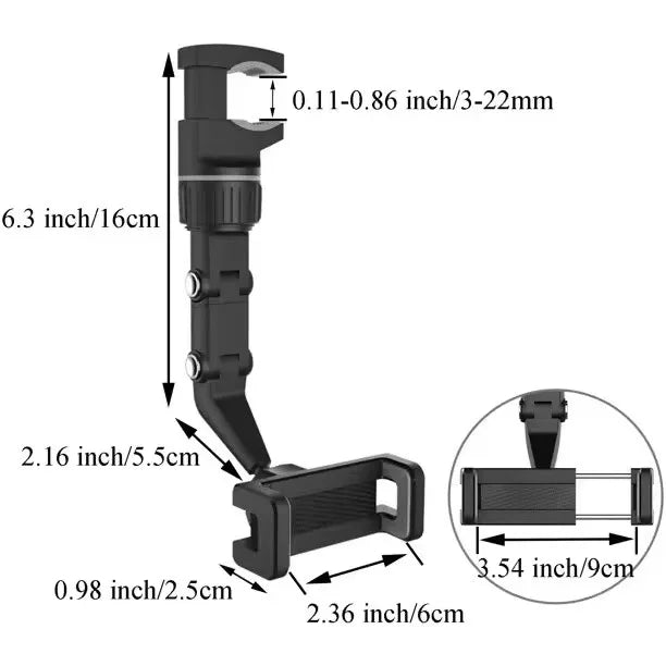 Universal Automotive Mobile Phone Bracket Rearview Mirror Fixed Rotary Adjustment Cross Border Automotive Bracket
