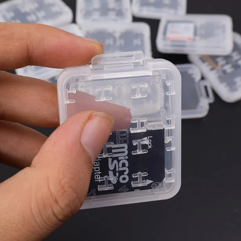 8in1 Reusable Plastic Micro SD SDHC TF Memory Card Storage Case Box Protector Holder Transparent Mini Memory Card Organizer Box