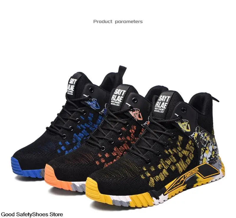 Work Safety Boots Men Work Shoes Steel Toe Safety Shoes Men lightweight Indestructible Boots Anti-puncture Work Sneakers Male