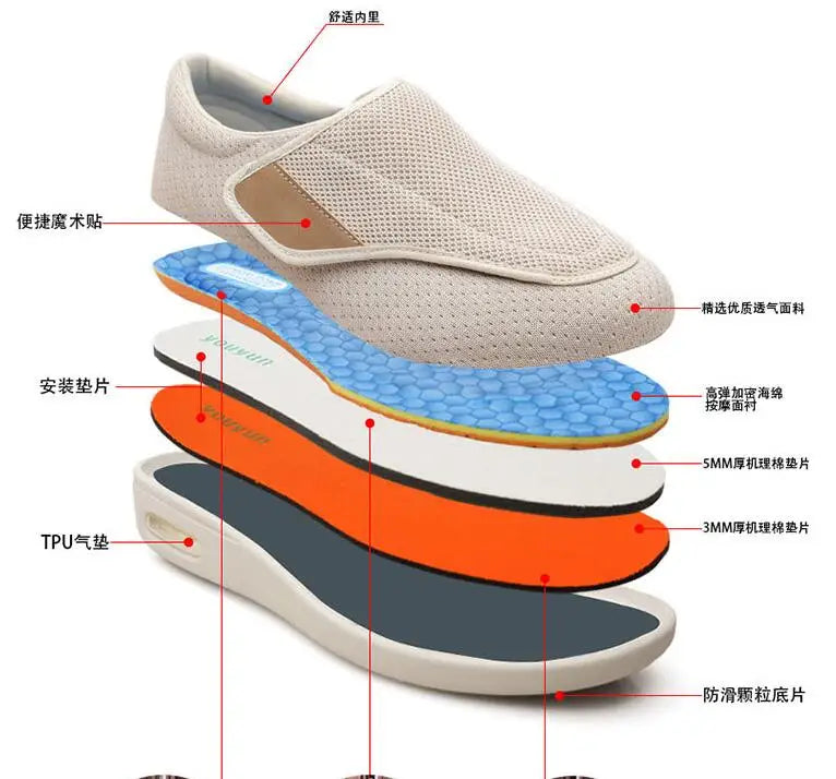 XIHAHA New Casual Orthopedics Wide Feet Swollen Shoes Thumb Eversion Adjusting Soft Comfortable Diabetic Shoe Walking Shoes