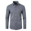 Micro elastic men's long sleeved shirt, silky and not easily wrinkled, high-quality men's shirt, plus size shirt
