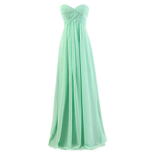 A Line Chiffon Pleat Elegant Strapless Sweetheart Bridesmaid Dresses Wedding Party Evening Formal Prom Robe De Soiree Zipper