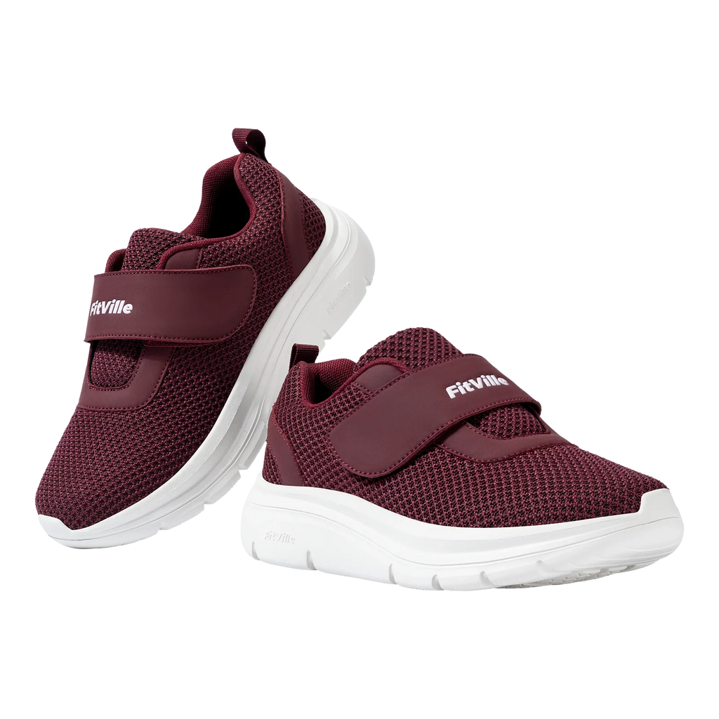 FitVille Women'S Shoes Wide Sneakers Diabetes Shoes Adjustable Strap For Swollen Feet Slip On Walking Lightweight Comfortable