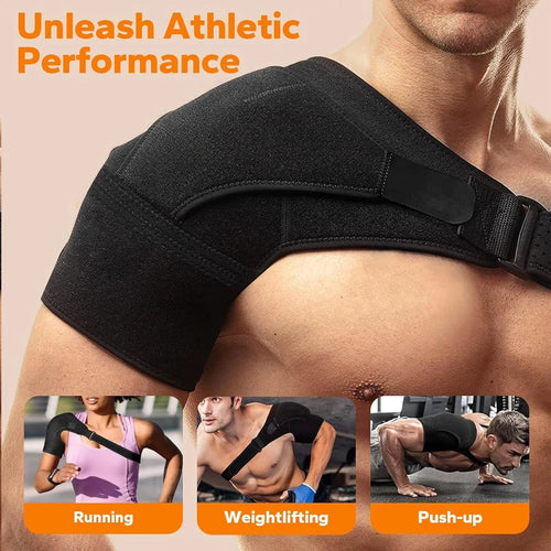 Adjustable Shoulder Brace Men and Women All Use, Breathable Shoulder Support Sleeve for AC Joint Relief and Shoulder Stability