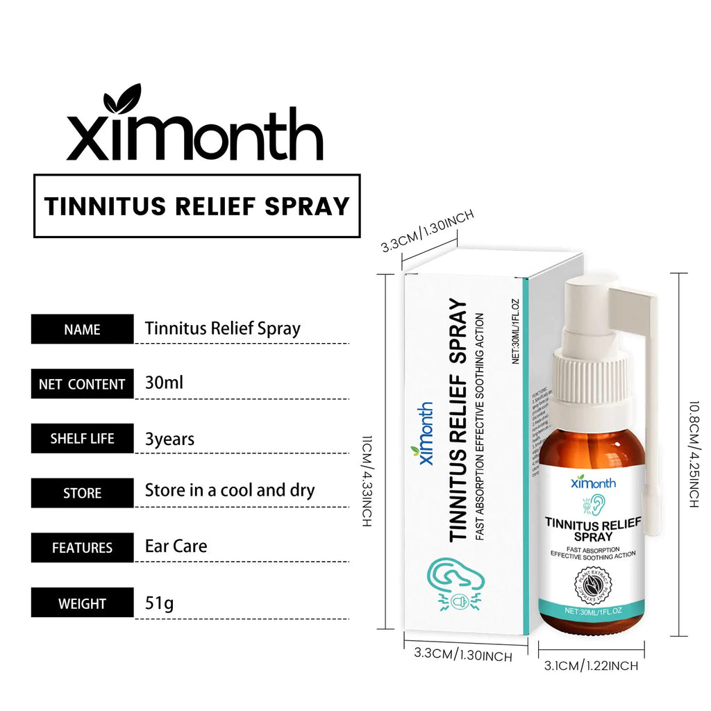 Tinnitus Relief Spray Improve Ear Ringing Discomfort Soothing Ear Itching Hearing Improvement Earwax Cleaner Anti Tinnitus Spray
