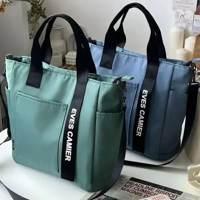 2024 New Casual Tote Large Capacity Shoulder Bag Nylon Waterproof Canvas Handbag Simple Fashion Messenger Bags for Schoolgirl
