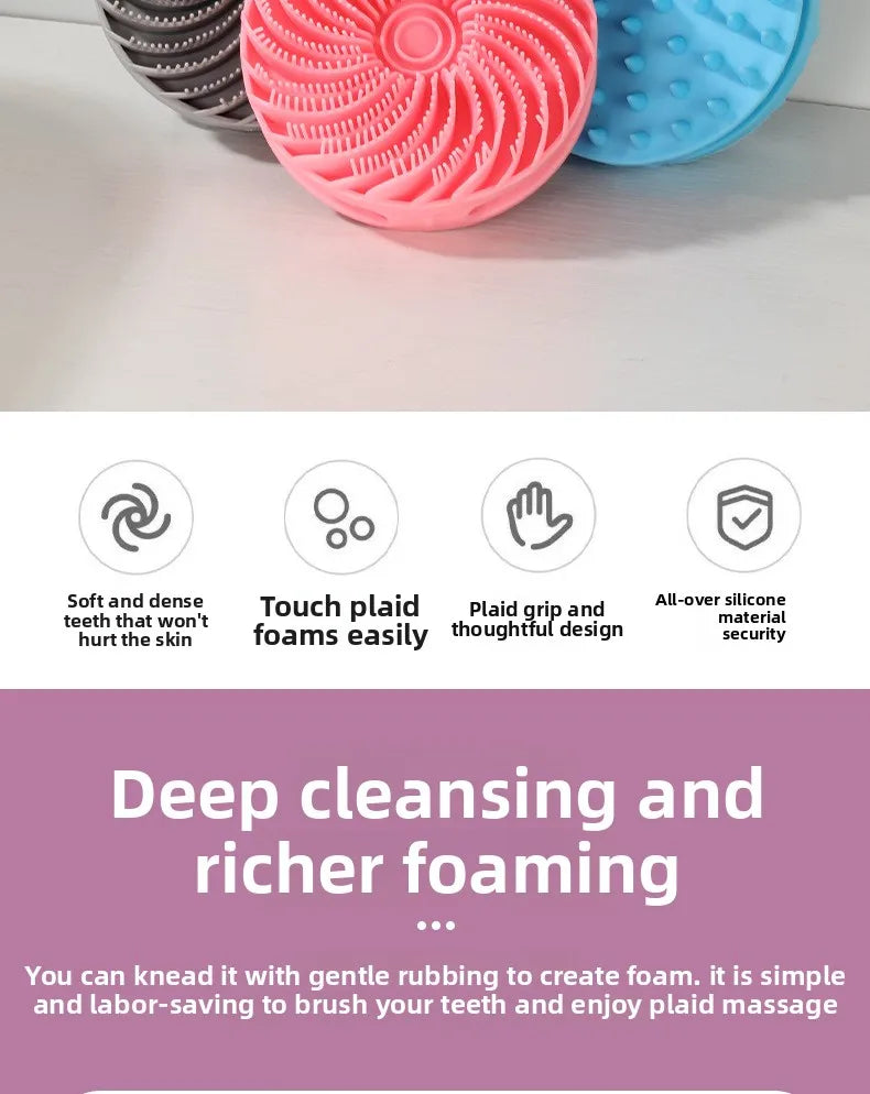 Silicone double-sided bath brush, painless bath artifact, two-in-one shampoo and massage brush, no pain, no skin bath brush
