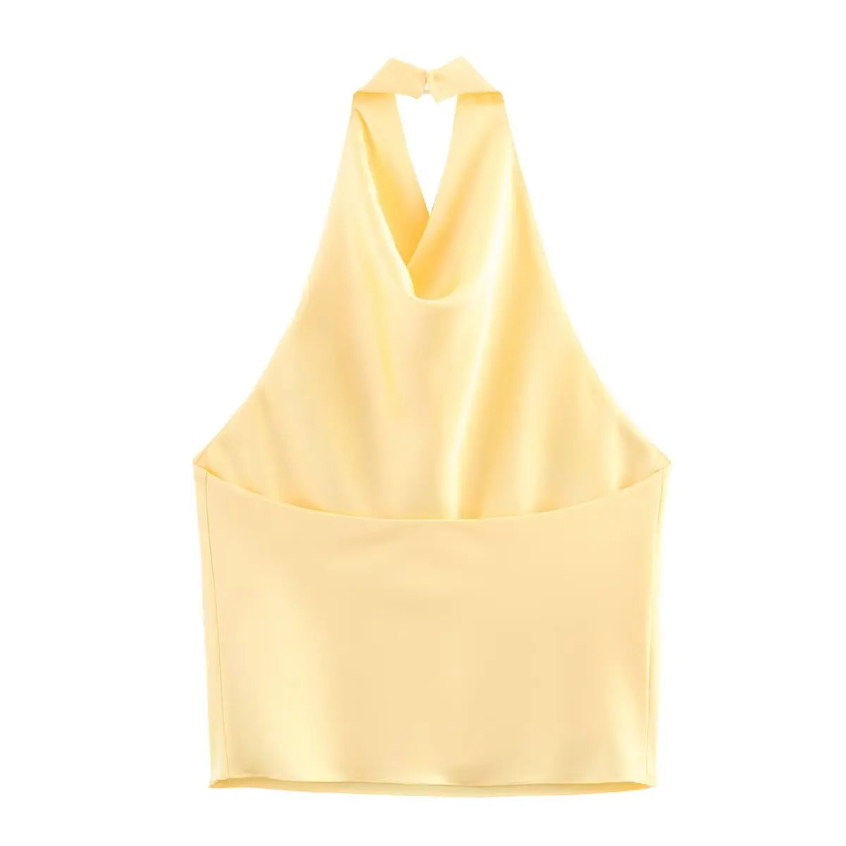 TFMLN 2025 Women Sexy Halter Top Spring Summer Sexy Backless High Street Waistcoat Female Fashion Solid Elegant Halter Neck Tops