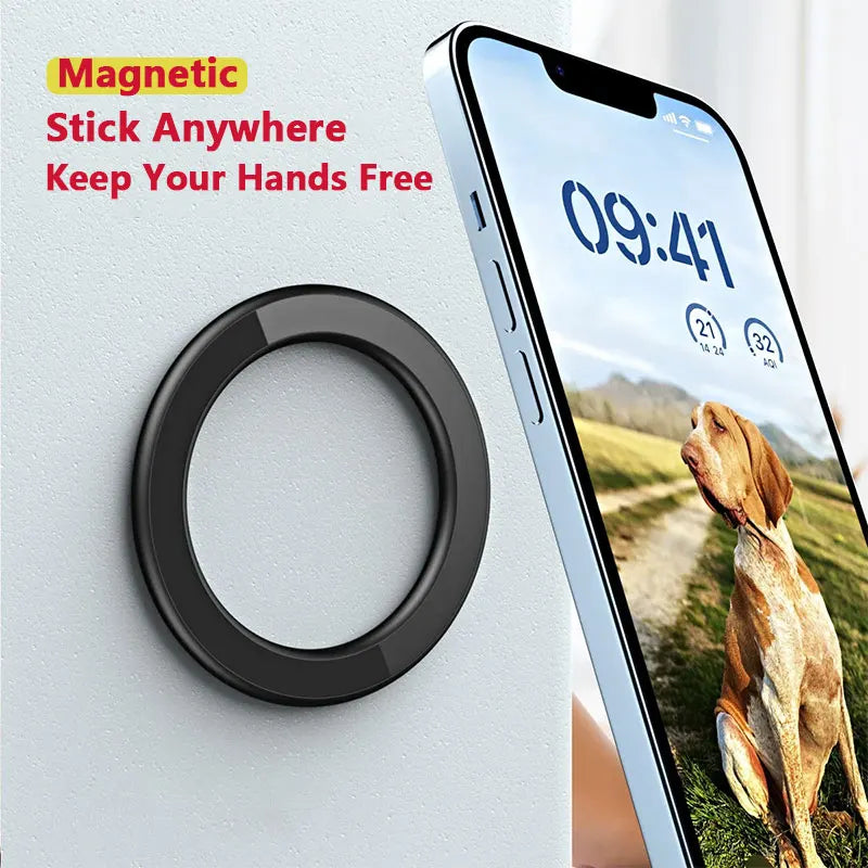 Strong Magnet Phone Stand - Magsafe Compatible for iPhone 14-12, iPad, Universal Tablet (Car/Wall Use)