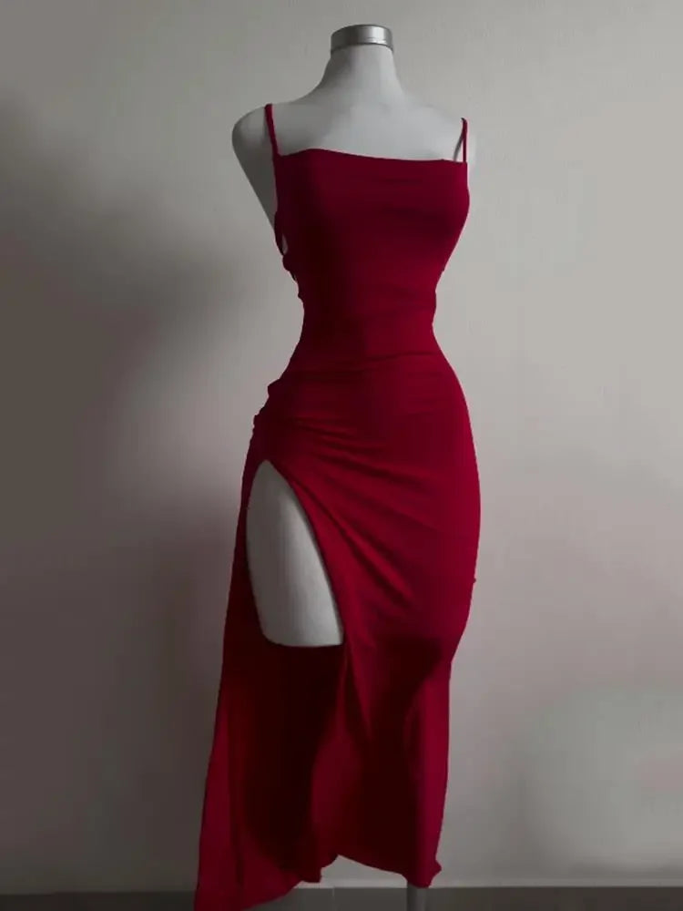 2026 Explosive New Summer Dress High Sensibility Halter Strap Spice Girl Bodycon Hip-Hugging Dress for Party Clubwear