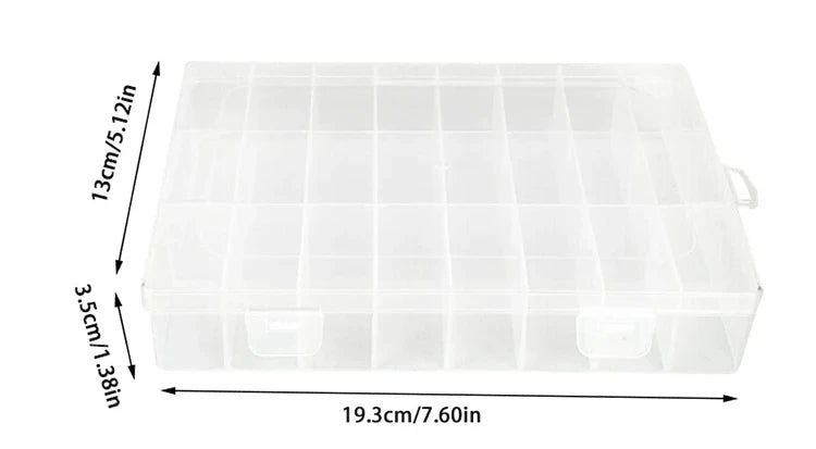 24-Grid Transparent Storage Boxes - Multi-Purpose Organizer for Hardware Buttons, Fishing Gear, Jewelry, Accessories & Stationer