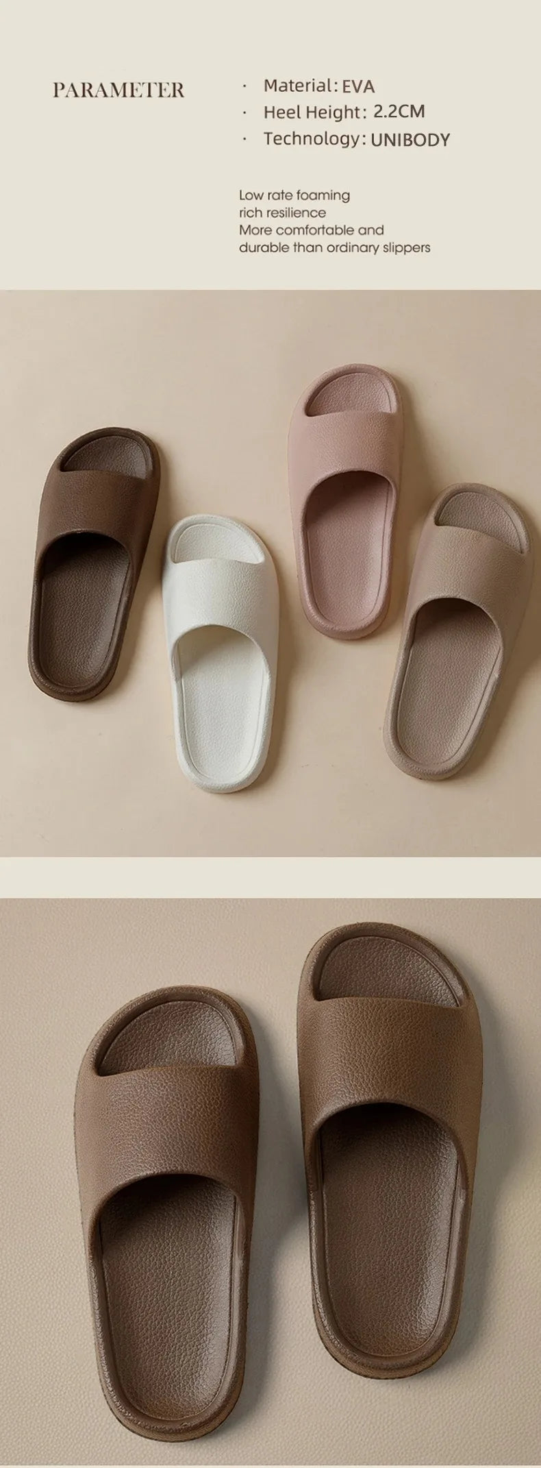 Super Soft Sole Eva Slippers Summer Women Thick Soles Non-slip Home Indoor Outdoor Couple Slippers Bath Flip Flops
