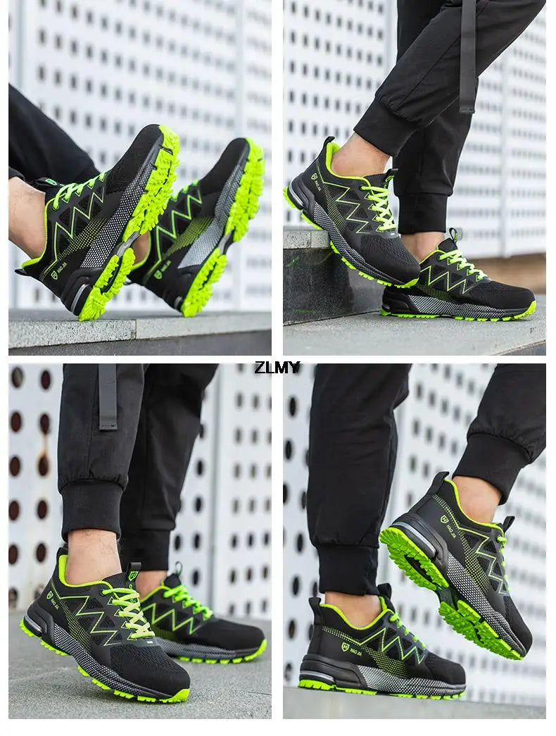 Anti-smash Safety Shoes Men Steel Toe Sneakers Puncture Proof Breathable Work Boots Man Fashion Construction Protective Footwear