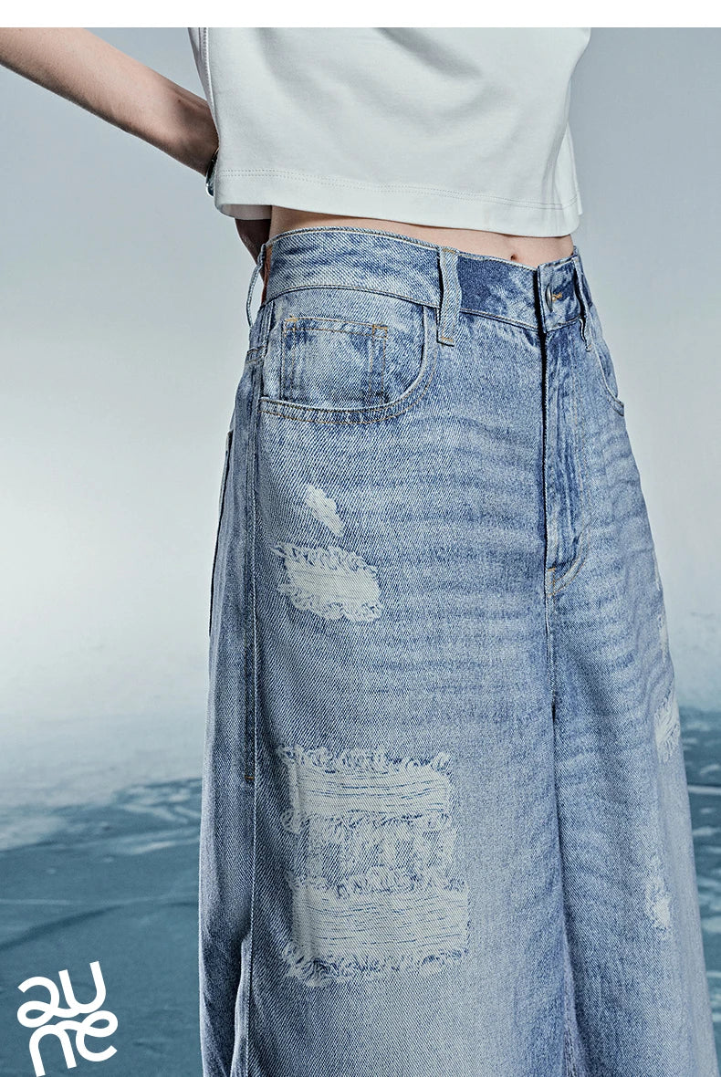 TOYOUTH Women Denim Jean 2025 Spring New Long Pants 8518053
