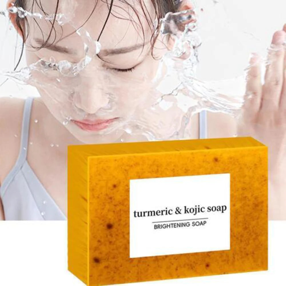 100g Turmeric Lemon Acid Handmade Soap,Skin Brightening Soaps,Face Care Supplies,Body Cleanser,Hand Wash,Foaming Mesh Net 비누