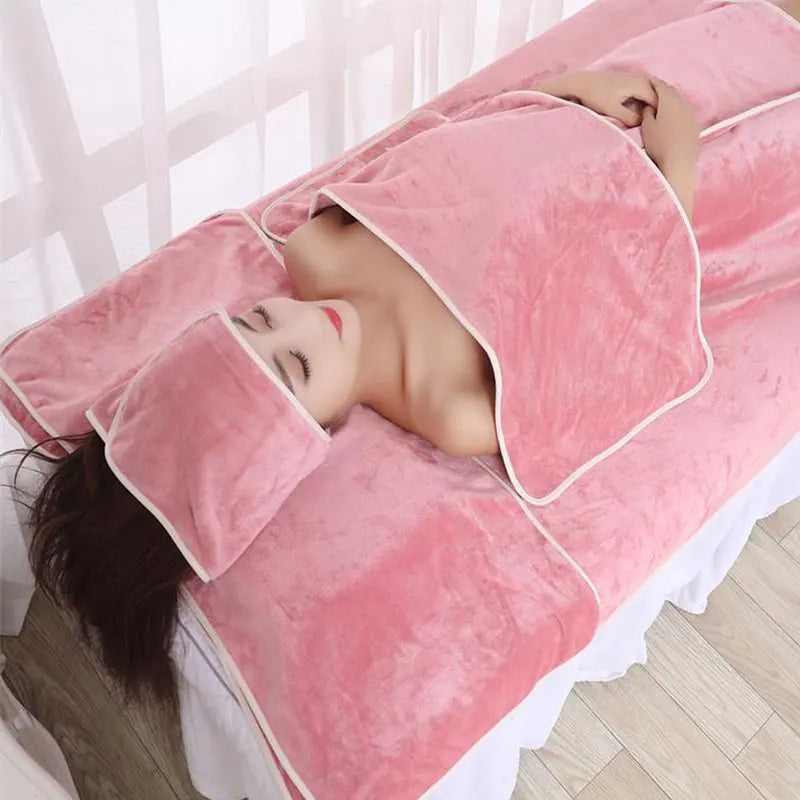 3 Pcs/Set SPA Beauty Salon Towel Thicken Microfiber Towel Set Headband+Chest+Pillow Towel Skin Management Bed Linen Accessories