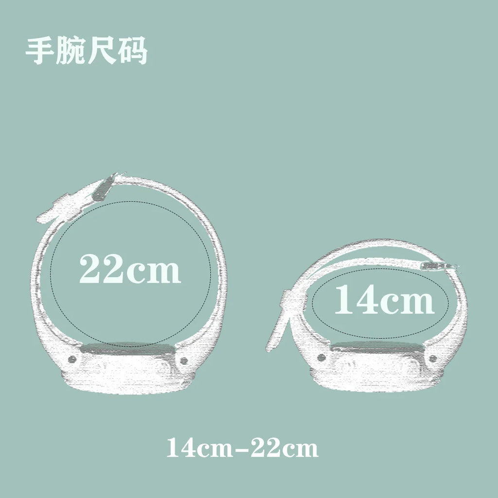 Sports Electronic Watch Waterproof Matcha Green Men and Women Square Student White LED Watch