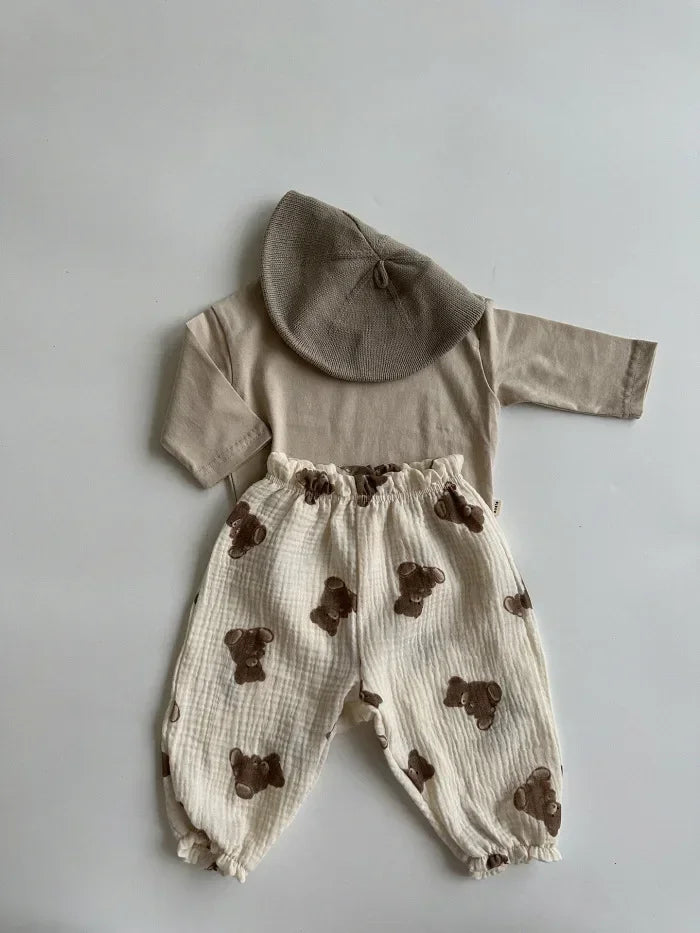 Organic Cotton Baby Pants Newborn Toddlers Autumn Spring Summer Winter Cute Print Soft Muslin Clothes Pants Pantalons Capris