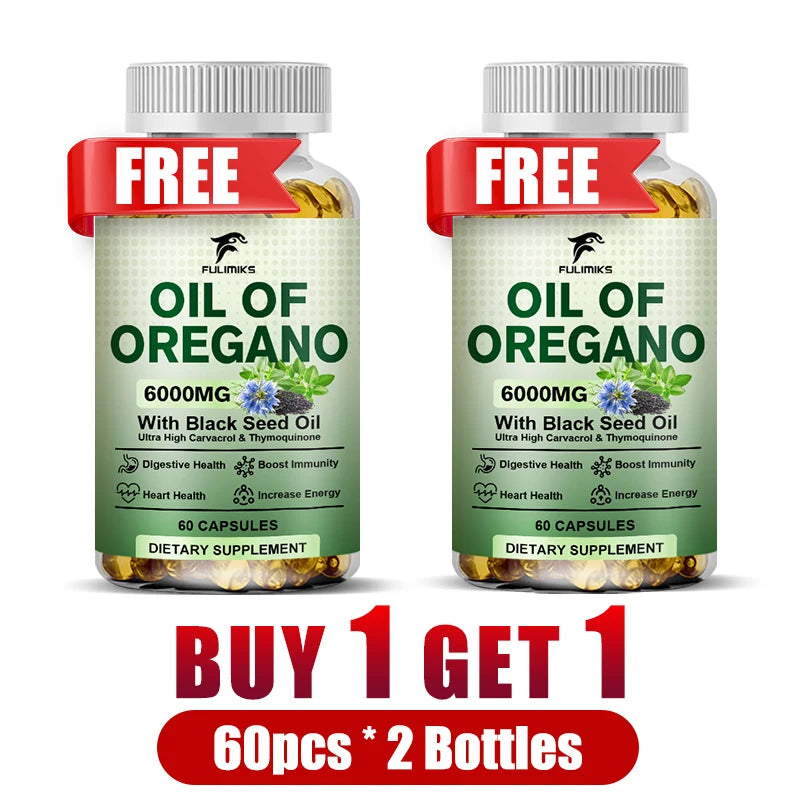 Buy 2 Get 2 Free! Oil of Oregano Supplement, Immune Support, Digestive Health, Light Beige, Improve Overall Wellness & Vitality