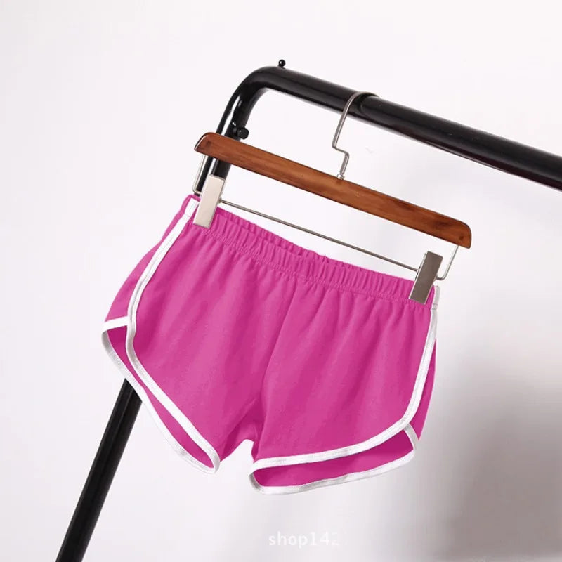 2026 Women's Summer Yoga Beach Shorts Sports Shorts Women's Home Casual Shorts Solid Color Fashion Candy Color Hot Pants Shorts