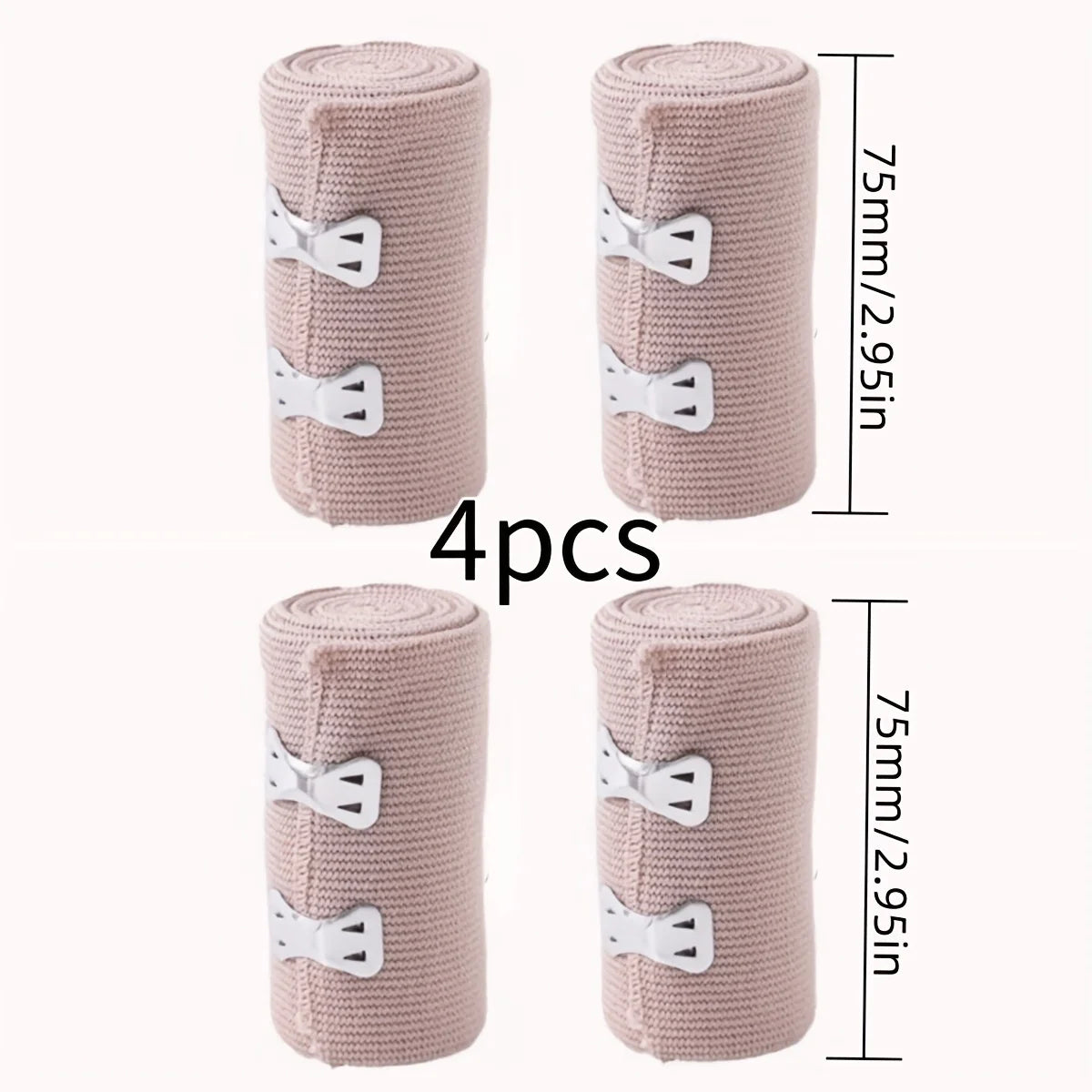 3/4Pack Adjustable Elastic Bandages Universal Fit Stretches to 177.77in Polyester for Wrist Ankle Foot Knee Support