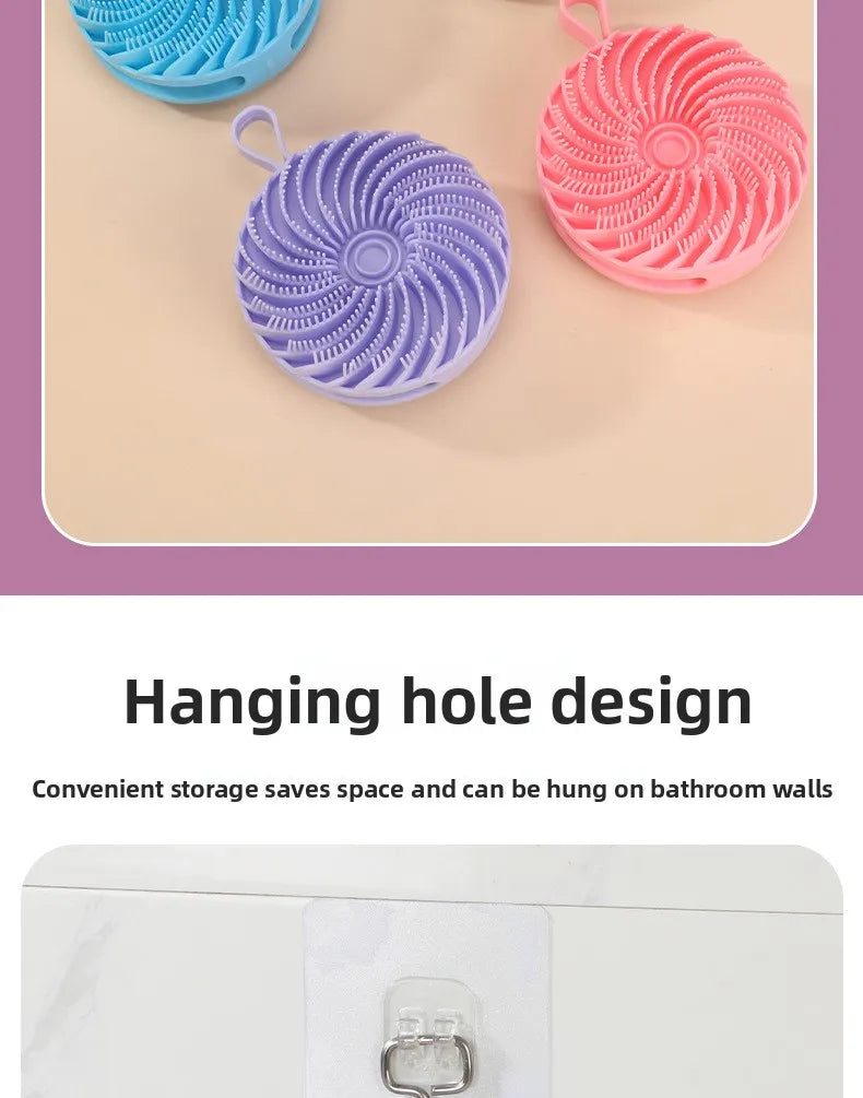 Silicone double-sided bath brush, painless bath artifact, two-in-one shampoo and massage brush, no pain, no skin bath brush